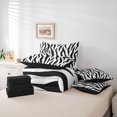 thumbnail image 6 of Homewish Geometric Waves Lines 7pcs Bedding Comforter Set,Zebra Pattern Stripes Queen Bedding Sets,White Black Queen Sheet Sets For Boys Kids,Ultra Soft Home Decor Reversible, 6 of 8