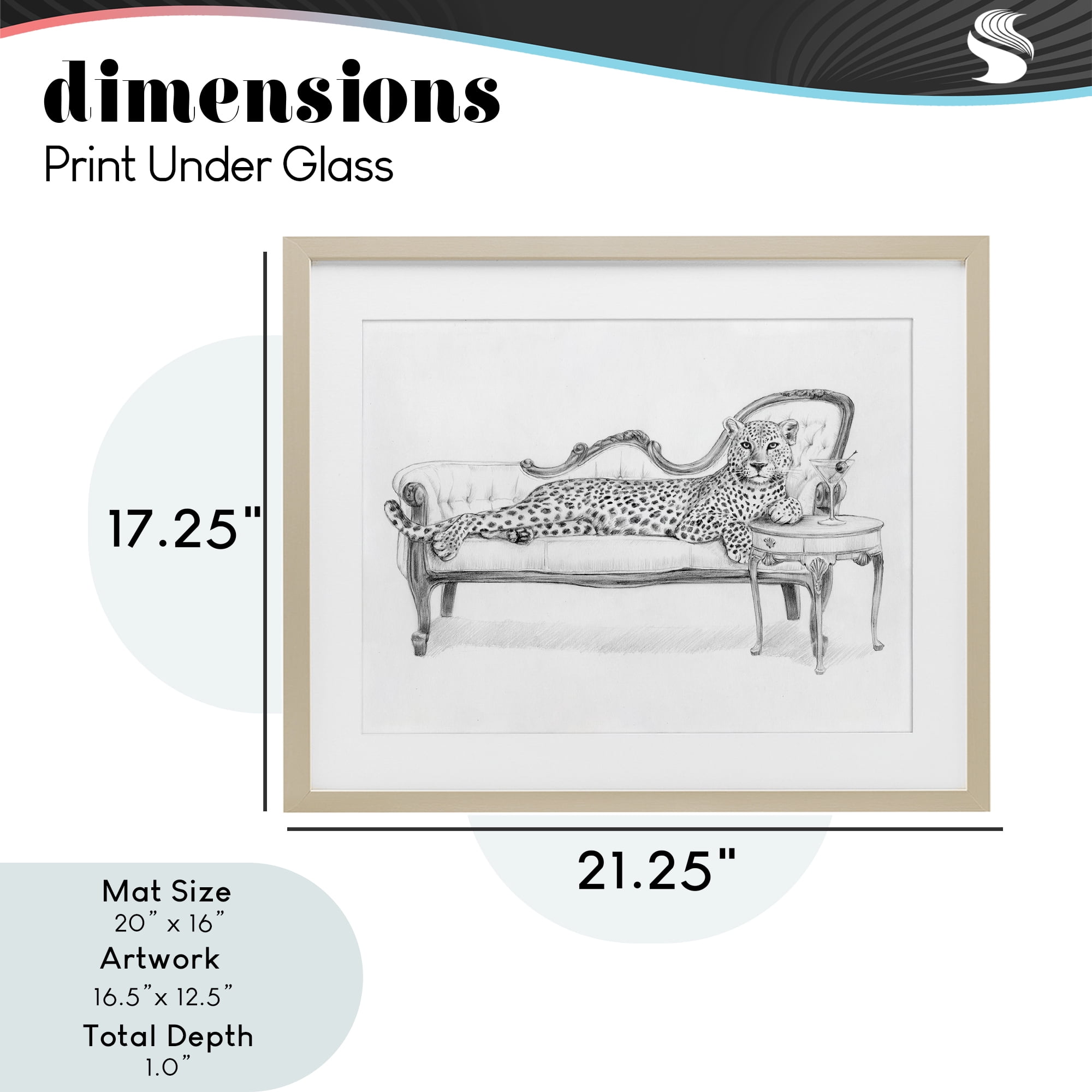 Stupell Industries Lounging Beast Cheetah Birch Framed Print Under Glass, design by Victoria Barnes