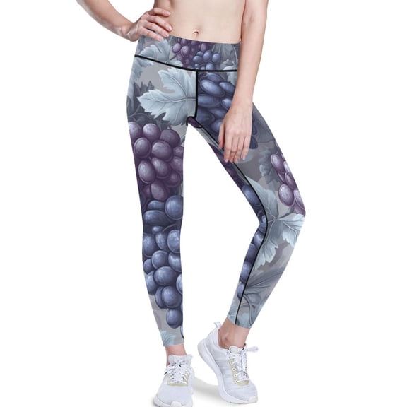 Ckdifva Many Grapes Yoga Pants with Pockets for Women Workout Athletic Yoga Leggings