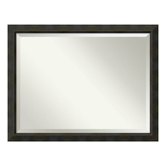 Signore Bronze Beveled Wood Bathroom Wall Mirror