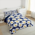 thumbnail image 3 of Feelyou Cartoon Flower Floral Full Size Comforter Sets for Kid, Rustic Groovy Daisy Bedding Comforter Set, Kawaii Cartoon Theme Reversible Bedding Sets, Lightweight Room Decor, 3 Pieces, 3 of 8