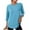 Light Blue, variant on BLVB Workout Shirts for Women Athletic Shirt Yoga Gym Tops Sportwear 3/4 Sleeve Crewneck Casual Basic Tees