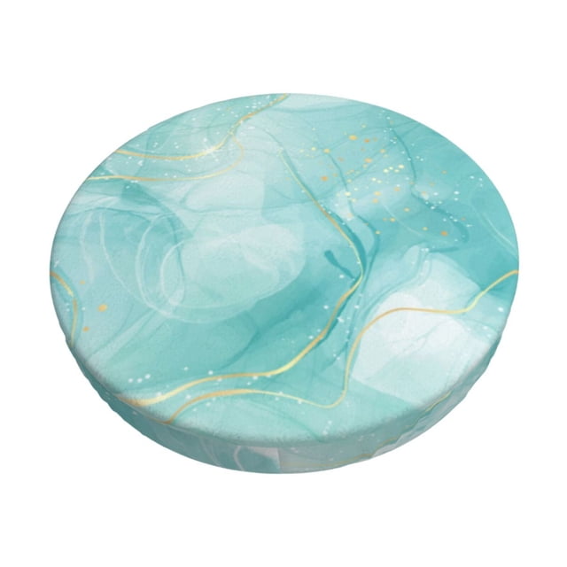 Disketp Blue Marble Funda Redonda para Taburete, Funda de Cojín para Silla de Bar Suave y Elástica-12 inch