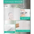 thumbnail image 4 of No Hook Shower Curtain with Snap in Liner, Sage Green and White Gradient Hotel Shower Curtains for Bathroom, Washable Shower Curtain Liner Set with Mesh Top Window, 72"x72", 4 of 6