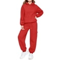 thumbnail image 4 of Piuwrlz Kids 2-Piece Hoodies Outfits Sets,Girls Cotton Sweatshirt Pants Fashion Set Red Size 5-6 Years, 4 of 8