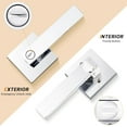 thumbnail image 2 of Square Privacy Door Levers Keyless Chrome Door Handle Indoor Door Handles Interior Bed/Bath Door Lever Handleset Reversible for Left Right Sided Doors, 2 of 7
