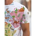 thumbnail image 4 of Men's Vintage World Map and Animal Print T-Shirt - Stylish Travel Theme Design with Vivid Geometric Patterns, Regular Version, Crew Neck,, 4 of 6