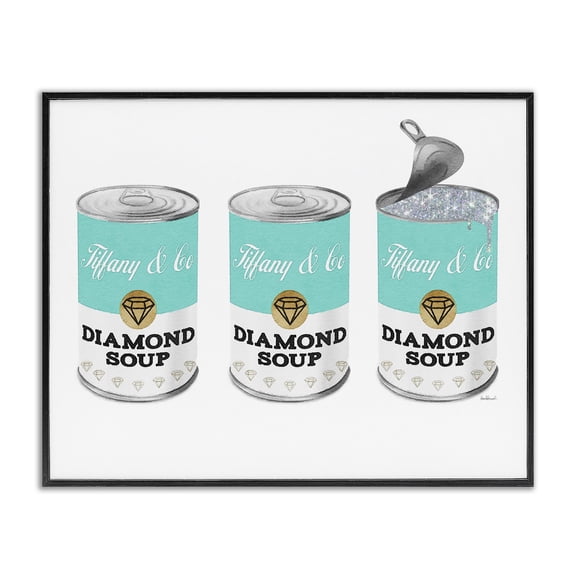 Stupell Industries Eclectic Condensed Diamond Soup Shimmer Pattern Glam Fashion Black Framed Giclee Art, 14 x 11, by Amanda Greenwood