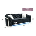 thumbnail image 2 of Glory Sapphire Black Velvet Sofa With LED Accent Lighting, 2 of 7