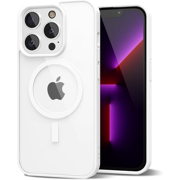 Ultra-Thin Transparent Magnetic Phone Case for Iphone 14 Pro Max, Compatible with MagSafe, Anti-Slip,White