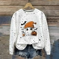 thumbnail image 2 of aohooy Halloween Womens T Shirts 2025 Crewneck Casual Long Sleeve Bling Sweatshirts Lightweight Pullover Tops Graphic Cute Sweater White,L, 2 of 9