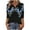 #027-Navy, variant on V-Neck Button Leisure Top - Women's Fashion Daily Printed 3/4 Sleeve Blouse for Casual Spring Summer Outfits, Versatile Layering & Everyday Chic Office Casual Style Essentia