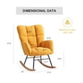 thumbnail image 5 of Tzicr Nursery Rocking Chair, Teddy Fabric Upholstered Glider Rocker with High Backrest for Nursery, Living Room, Bedroom (Yellow), 5 of 8