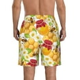 thumbnail image 3 of Kll Bees Honeycomb Jars Of Honey Flowers Men'S Casual Summer Beach Shorts Hawaiian Shorts With Pockets-Small, 3 of 9