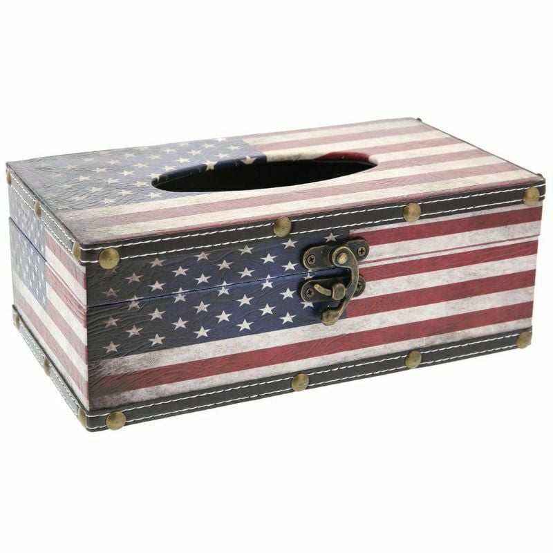 QI003101 New Vintiquewise Antique Style Wooden Tissue Box 