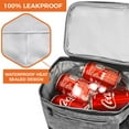 thumbnail image 6 of OPUX Extra Large Insulated Lunch Box Men Women, Lunch Bag for Work, Leakproof Soft Cooler Tote Adult, Lunch Pail, Picnic Beach Collapsible Food Bag with Shoulder Strap, Heather Grey, 6 of 8