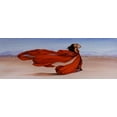 thumbnail image 2 of Atelier B Art Studio 32x14 Gold Ornate Wood Framed with Double Matting Museum Art Print Titled - Woman Long Red Dress in the Desert, 2 of 4