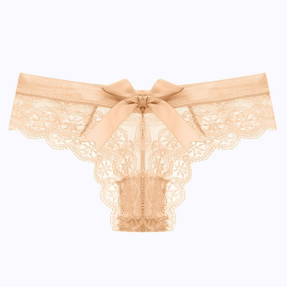 Panties for Women Tbopshirt Womens Thongs,Hipster Underwear,Fashion Lace Flower Transparent Gauze Bow Low Waist G-string Pants Panties Thong,Cheeky Panties,Gifts