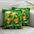 thumbnail image 3 of YANMS Happy St Patricks Day Pillow Covers Green Shamrock Beer Throw Pillow Covers for Couch Living Room Lumbar Sofa Decorative Pillowcase Saint Patricks Day College Ornament, 3 of 5