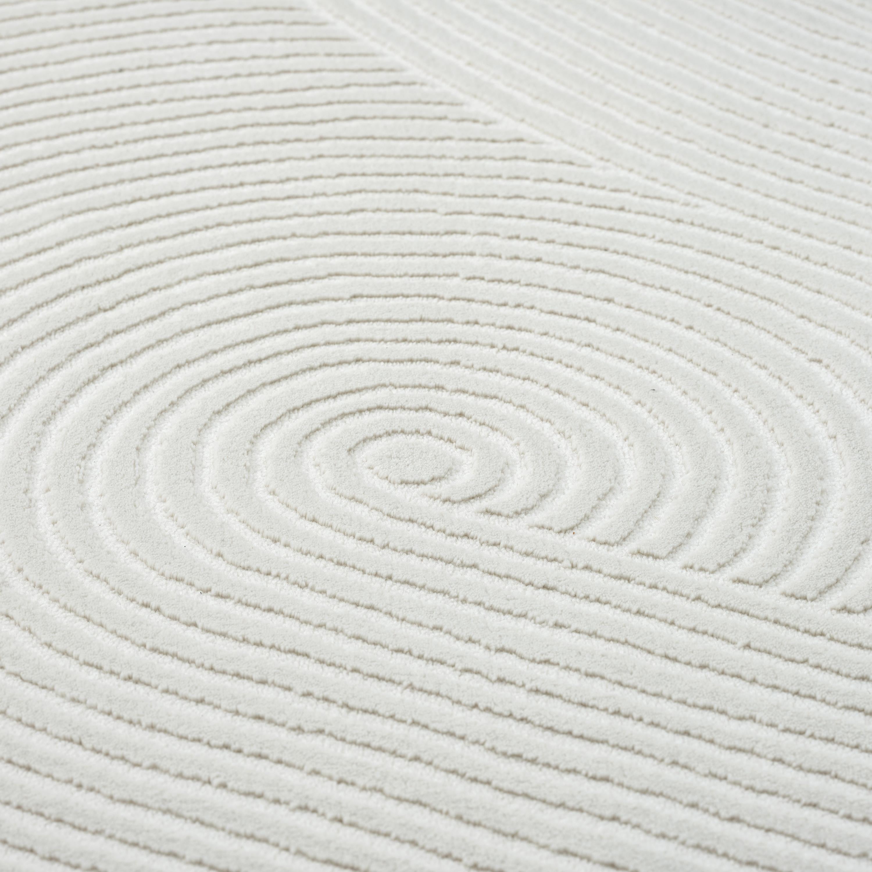 Abani Neutral Collection Area Rug Mid Century Modern Bedroom Living Room Decor Floor Rug 4 x 6 Cream