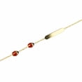 thumbnail image 4 of 18K Solid Yellow Gold Two Red Enamel Lady Bug ID Bracelet 5.5 inch with extra ring at 4.80 inch, 4 of 5