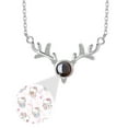 thumbnail image 2 of Hello kitty Deer antler necklace, deer antler projection necklace with box exquisite necklace birthday gift, 2 of 6