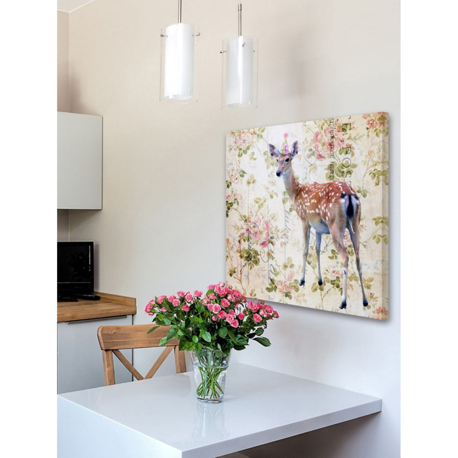 Marmont Hill 'Party Doe' by Morgan Jones Painting Print on Wrapped Canvas
