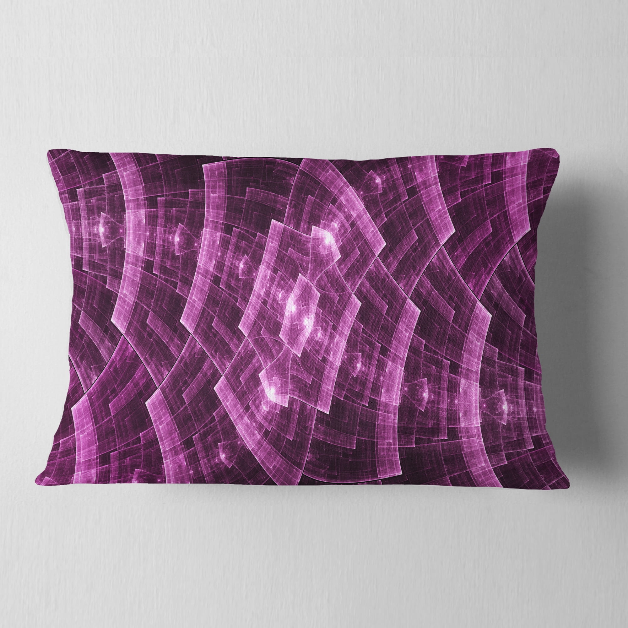 Designart Purple Metal Protective Grids - Abstract Throw Pillow - 12x20
