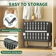 thumbnail image 5 of 75" Folding Bed with Adjustable Headboard, Rollaway Guest Bed for Tall People, Portable Twin Cot Frame on Wheels, Easy Assembly, Black, 5 of 14