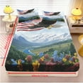 thumbnail image 5 of Diceymbol 3Pcs Independence Day Fitted Sheet Set Patriotic Bedding with Full/Queen Elastic Fit, Durable Microfiber, Easy-Care Holiday Decor, 5 of 8