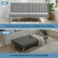thumbnail image 5 of EBQOSK Sofa Bed with Armrest Two Holders Wood Frame, Stainless Leg, Futon Fabric Gray 1, 5 of 7