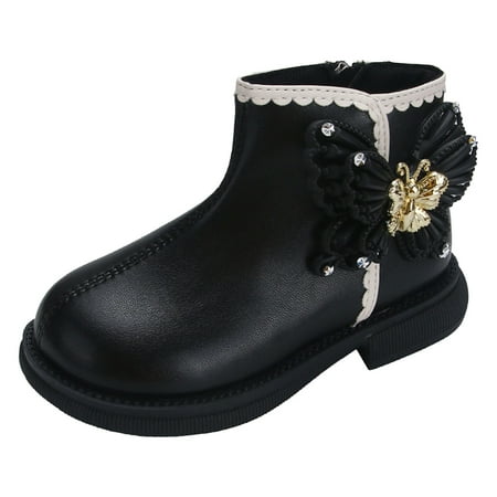 GEWSEY Girl Shoes Cowboy Boots for Girls and Boys Western Mid-Calf Pointed-Toe Cowgirl Boots (Toddler/Little Kid/Big Kid) Black 2