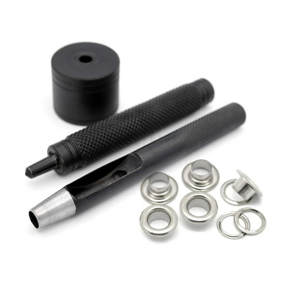 CRAFTMEMORE 5/16"" Grommet Tool Kit Eyelet Setting Tool Grommet Setter Hole Punch Cutter & Pack of 100 Grommets (5/16"" (8mm) Inside Diameter)