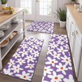 thumbnail image 2 of Purple Daisy Flower White Blooms Pattern Kitchen Rugs Sets Of 3,Kitchen Runner Rugs Non Skid Washable,Decorative Kitchen Floor Mats for Kitchen,Sink,Laundry,17"x30"+ 17"x47" + 17"x59", 2 of 6