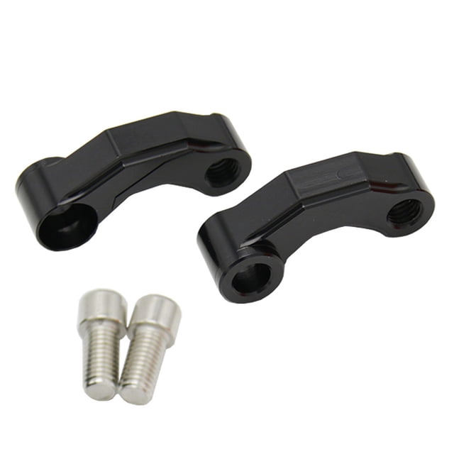 Extensores universales para espejos de moto - Aleación de aluminio CNC, rosca M10 (1.5mm paso), fácil instalación sin modificaciones, incluye tornillos, disponible en negro o plateado. ¡Ajuste