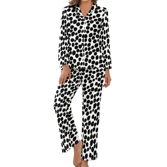 Pijama de dálmata de Navidad para amantes de los animales, Conjunto de pijama romántico de manga larga, ropa de dormir de diseño de ocio de dos piezas, regalo de otoño