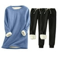 thumbnail image 2 of HAPIMO Winter Thicken Sweatsuit Set for Women , Womens 3 Piece Sweatshirt Set Casual Loose Pullover Tops Sweatpants Thermal Tracksuits Pocket Fleece Pockets Outfits Blue L, 2 of 3