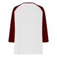 thumbnail image 6 of DxhmoneyHX 3/4 Sleeve T Shirts for Girls Dressy Casual V&nbsp;Neck Raglan Henley Shirt Spring Fall Fashion Tunic Tops Casual Lightweight Basic Tees Size 5 Years, 6 of 7
