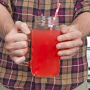 Darware Mason Jar Mugs with Handles (24oz, Clear, 4-Pack); Glass Drinking Glasses for Cold Beverages, Decoration, Storage, Party Favors, Cocktails, Floats