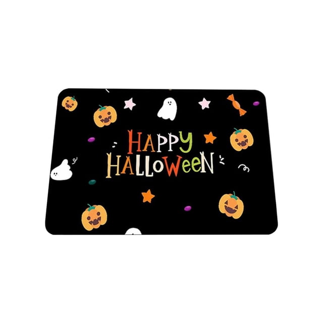 Feltree Halloween-Themed Absorbent Bath Mat, Non-Slip Rubber Backing for Kitchen or Entryway, Machine-Washable Festive Decor