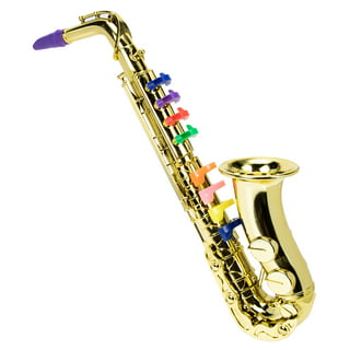  Musical Instruments Play Toy Saxophone for Kids with 8 Keys,  Ages 3+, Plastic Saxophone in Metallic, Wind and Brass Instrument Band in  School/Home, Musical Gift : Toys & Games
