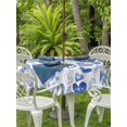 thumbnail image 2 of Outdoor Tablecloth with Umbrella Hole and Zipper, Valentine's Day Round Table Cloth 60 Inch Waterproof Tablecloth, Blue Love Heart Romantic Me You Picnic Table Cover for Patio Camping, 2 of 7