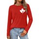 thumbnail image 1 of MHFRRA Camiseta de Manga Larga para Mujer con La Bandera del Día de Canadá y La Hoja de Arce Canadiense. Rojo, 1 of 3