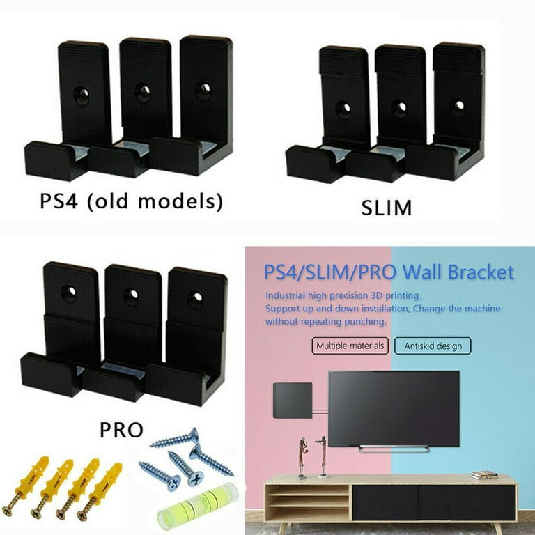 For PS4 Slim Pro Console Came Pad Bracket Wall Mount Holder Set HY