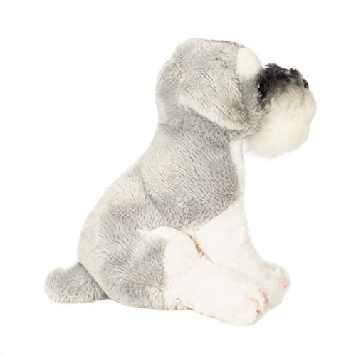 DEMDACO Schnauzer Childrens Plush Beanbag Stuffed Animal Toy Light Grey