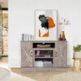 thumbnail image 4 of Farmhouse Barn Door TV Stand for up 65" TVs, 30" Tall Entertainment Center Media Console Cabinet,Grey, 4 of 6