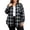 Black 01, variant on ClodeEU Women's Plus Size Plaid Button Down Shirt,Long Sleeve Collared Casual Oversized Shacket ,Women's L-XXXXXL
