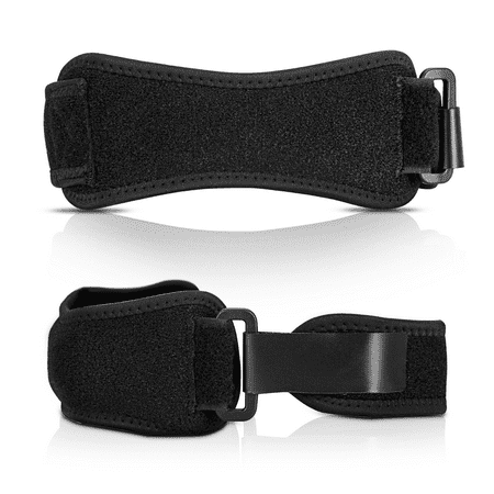 Patella Knee Braces - AGPTEK 2 Pack Patella Knee Strap brace, Anti-slip Knee Pain Relief Band with Silicone Pad,for Basketball, Running,Black