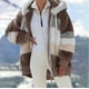 thumbnail image 2 of Gibobby Abrigo de peluche para mujer, Abrigo de Lana de Peluche para Mujer, Chaqueta con Capucha para otoño e Invierno, Sudaderas de Felpa cálidas Sueltas(Caqui,M), 2 of 5