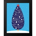 thumbnail image 2 of Seven Trees Design 15x18 Black Modern Framed Museum Art Print Titled - Snowy Christmas Tree, 2 of 5